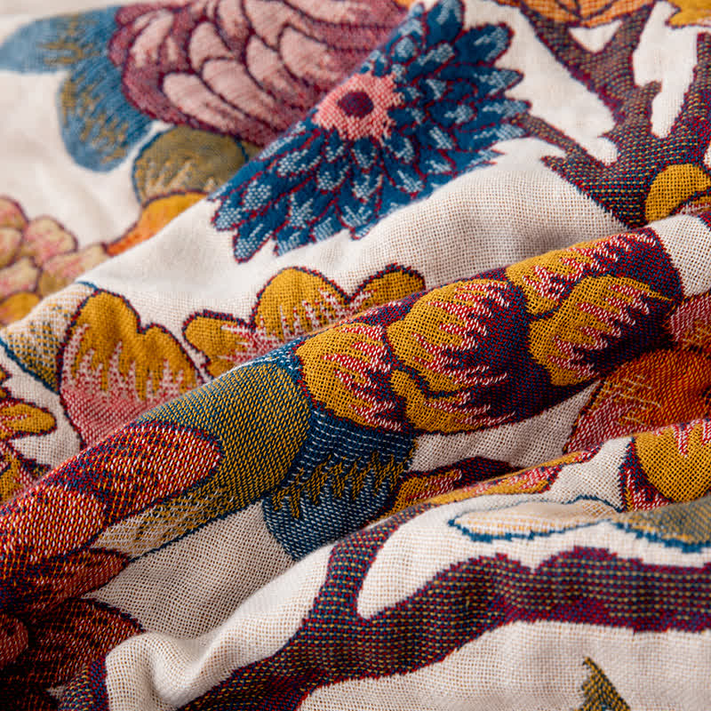 Couette luxueuse en coton naturel avec imprimé floral et papillon - image 3