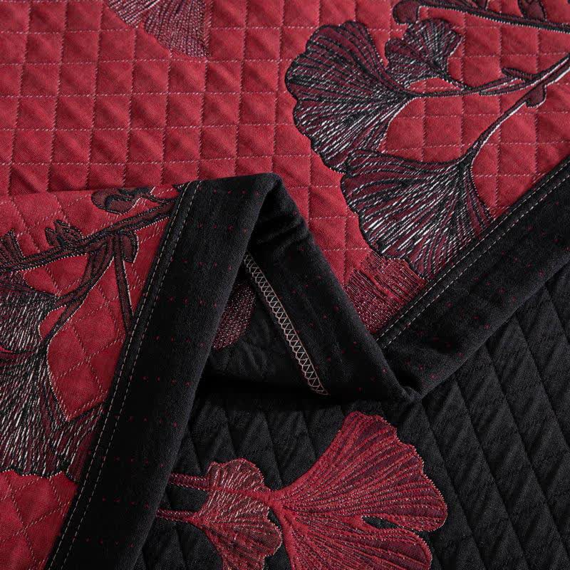 Couvre-lit réversible en coton biologique à motif de feuilles de ginkgo - image 7