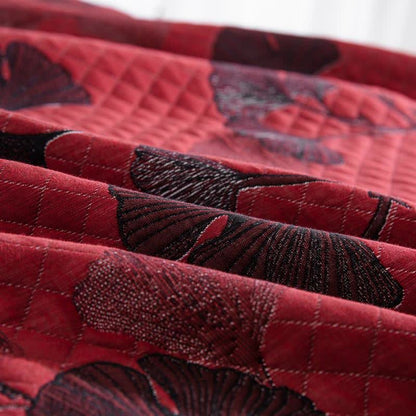 Couvre-lit réversible en coton biologique à motif de feuilles de ginkgo - image 8