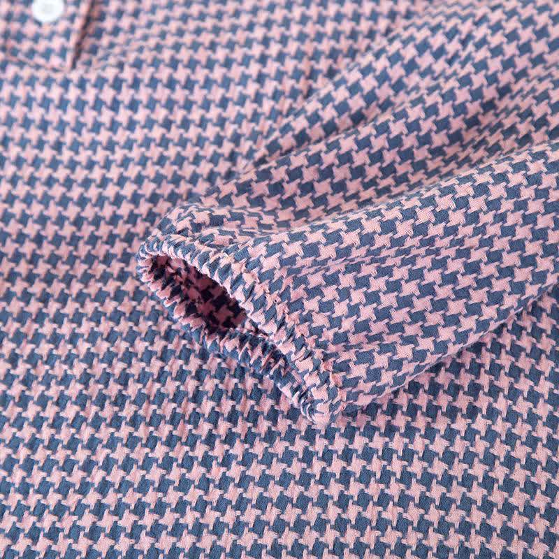 Chemise de nuit en gaze de coton naturel à motif pied-de-poule - image 6