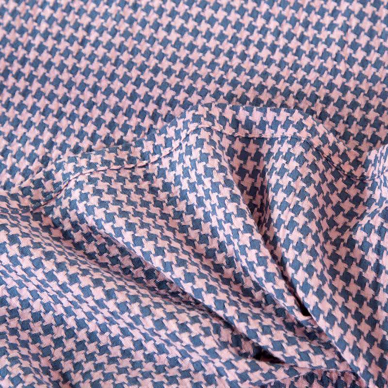 Chemise de nuit en gaze de coton naturel à motif pied-de-poule - image 8
