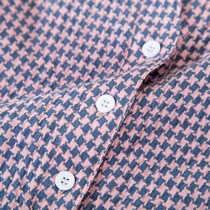 Chemise de nuit en gaze de coton naturel à motif pied-de-poule - image 5