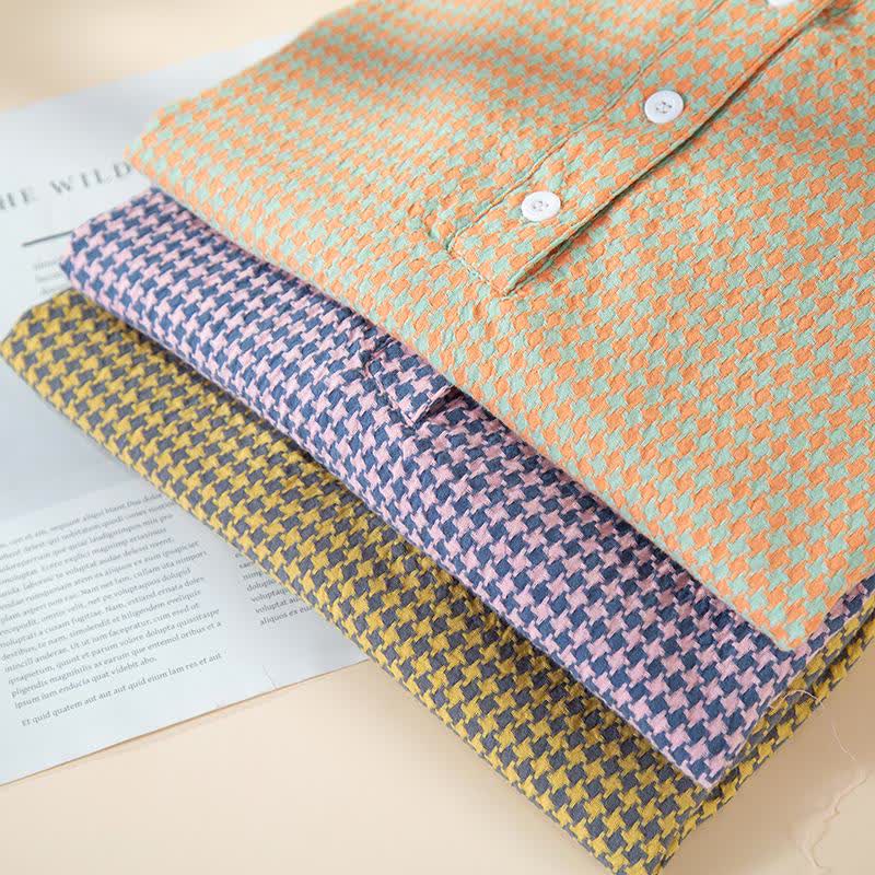 Chemise de nuit en gaze de coton naturel à motif pied-de-poule - image 2