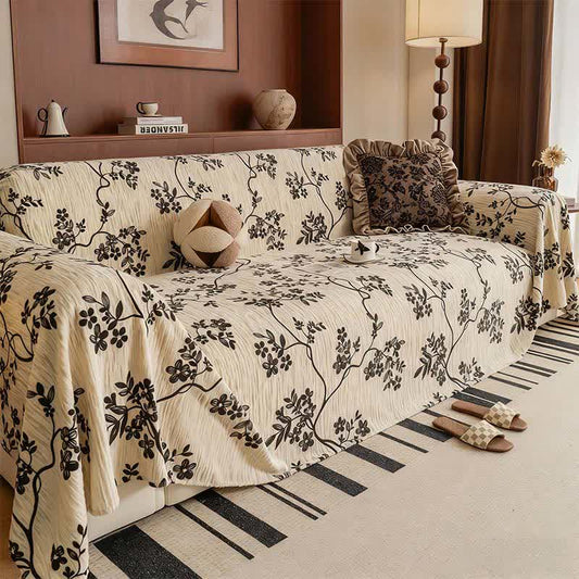 Couverture de canapé en chenille avec branches florales - 180 cm x 134 - image 0