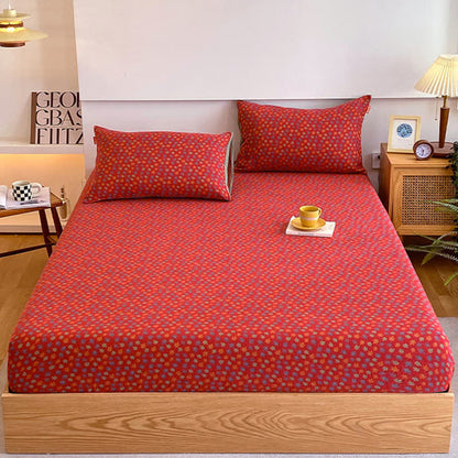 Drap-housse en gaze de coton avec motif feuille d'érable - image 1