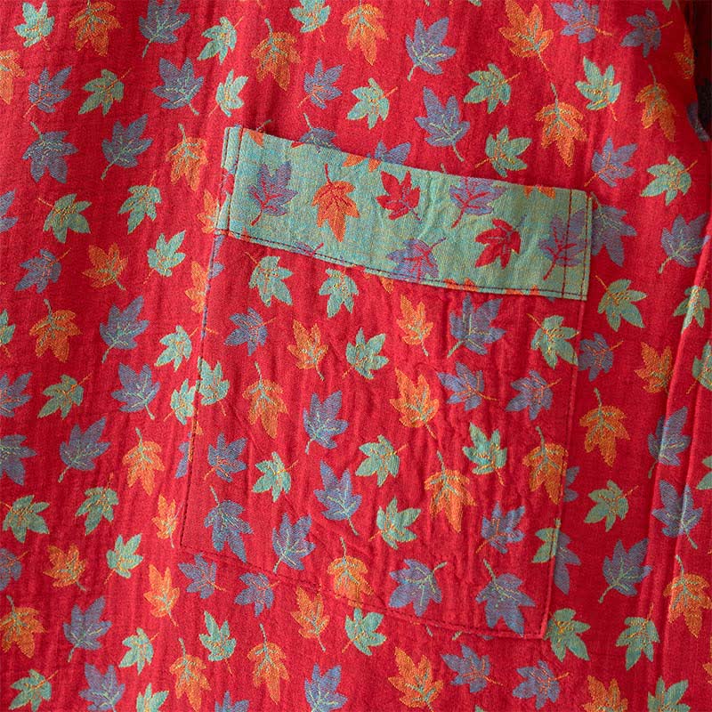 Peignoir kimono en coton bio imprimé feuille d'érable - image 8