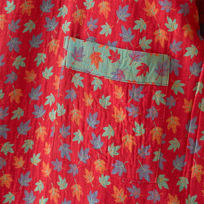 Peignoir kimono en coton bio imprimé feuille d'érable - image 8