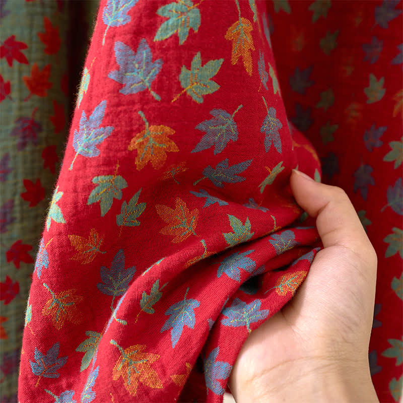 Peignoir kimono en coton bio imprimé feuille d'érable - image 13