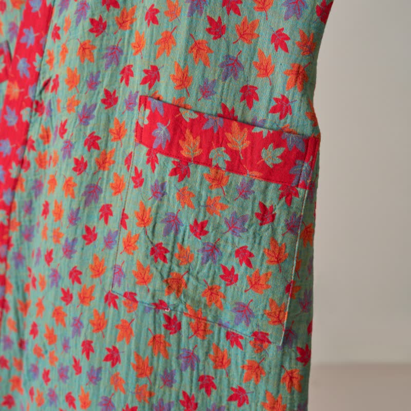 Peignoir kimono en coton bio imprimé feuille d'érable - image 21