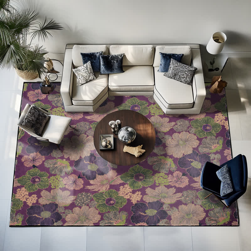 Tapis pliable antidérapant de style vintage avec motif botanique - image 3