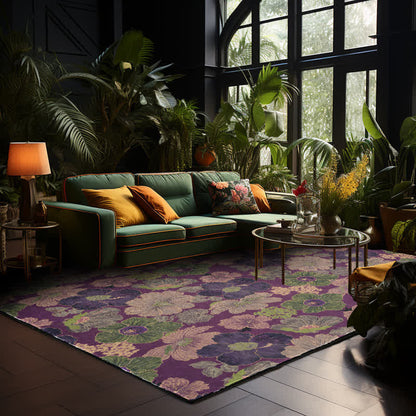 Tapis pliable antidérapant de style vintage avec motif botanique - image 1