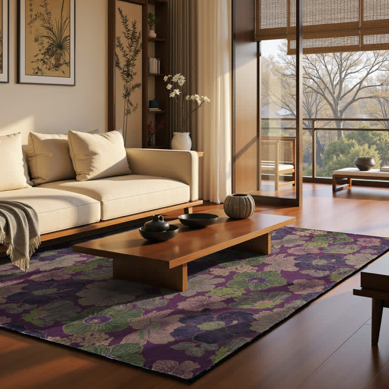 Tapis pliable antidérapant de style vintage avec motif botanique - image 2