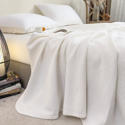 Couette simple et unie en coton gaufré - image 3