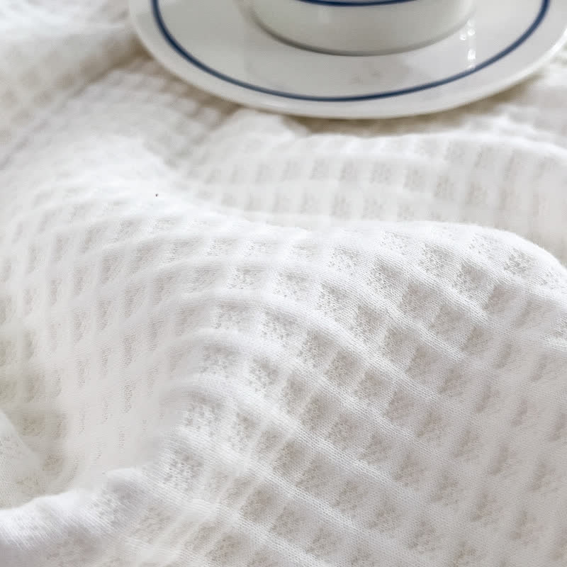 Couette simple et unie en coton gaufré - image 6