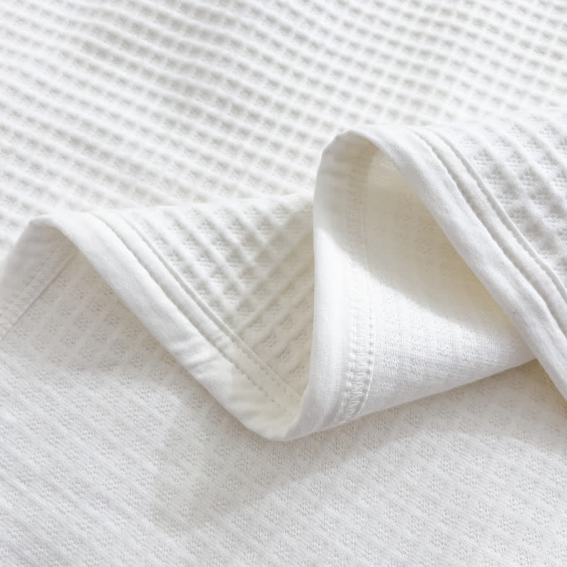 Couette simple et unie en coton gaufré - image 7