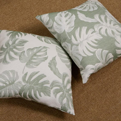 Taies d'oreiller carrées en gaze de coton jacquard à motif monstera (2 pièces) - image 1