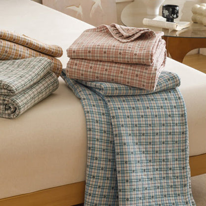 Couette à trois couches en mousseline de coton à motif à carreaux - image 1