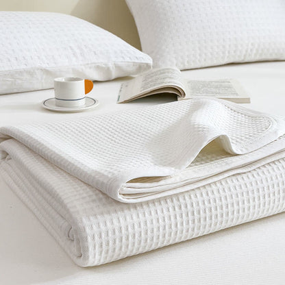 Couette simple et unie en coton gaufré - image 5