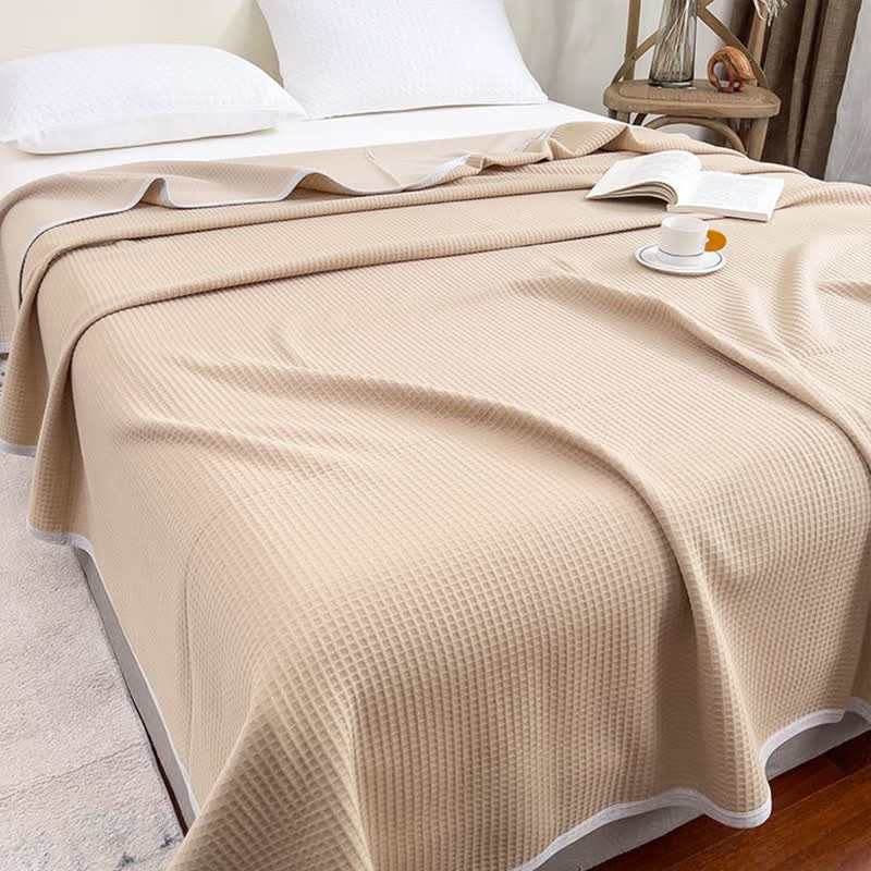 Couette simple et unie en coton gaufré - image 9