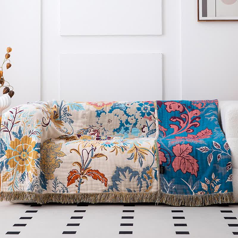 Couette en coton naturel luxuriant avec pétales de fleurs - image 2