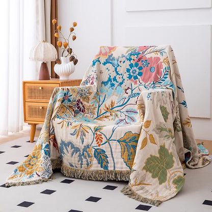 Couette en coton naturel luxuriant avec pétales de fleurs - image 1
