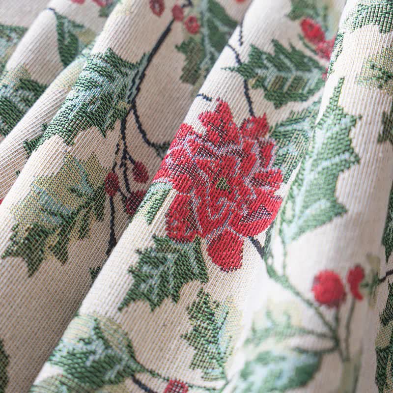 Couverture de canapé inspirée de Noël avec des feuilles de houx - image 9
