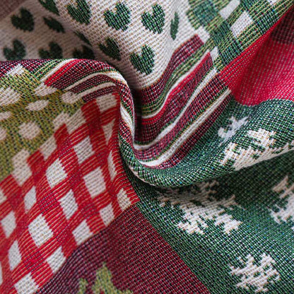 Rideau patchwork à pompons et imprimé de Noël - image 8
