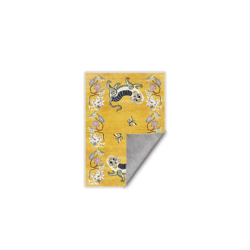 Tapis doux vintage à motifs tigre et fleurs - image 3