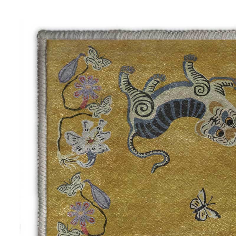 Tapis doux vintage à motifs tigre et fleurs - image 5