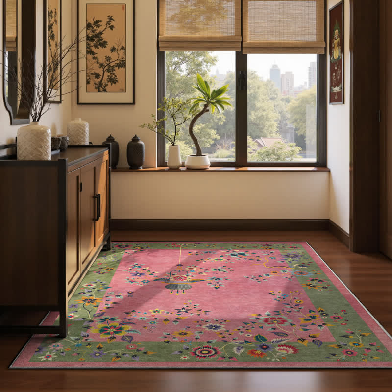 Tapis antidérapant et doux avec des fleurs classiques - image 1