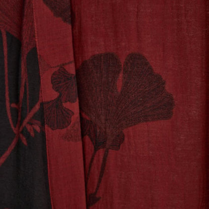 Grand peignoir kimono en coton avec feuilles de ginkgo - image 18
