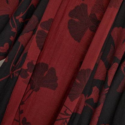 Grand peignoir kimono en coton avec feuilles de ginkgo - image 19