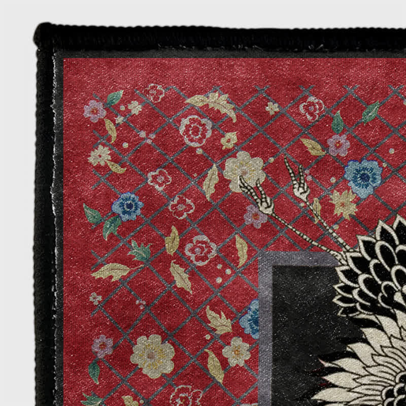 Tapis antidérapant avec motif floral de grue à couronne rouge - image 5