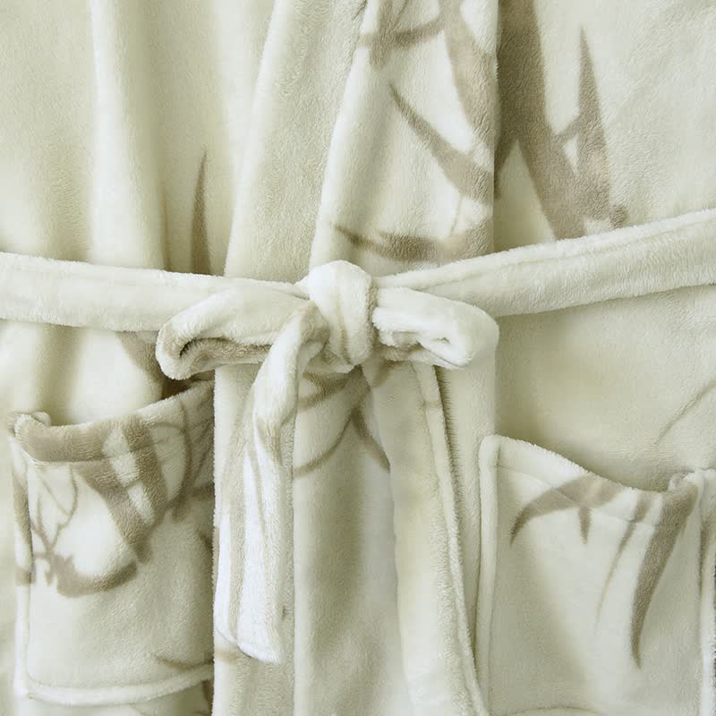Peignoir unisexe en polaire imprimé bambou - image 4