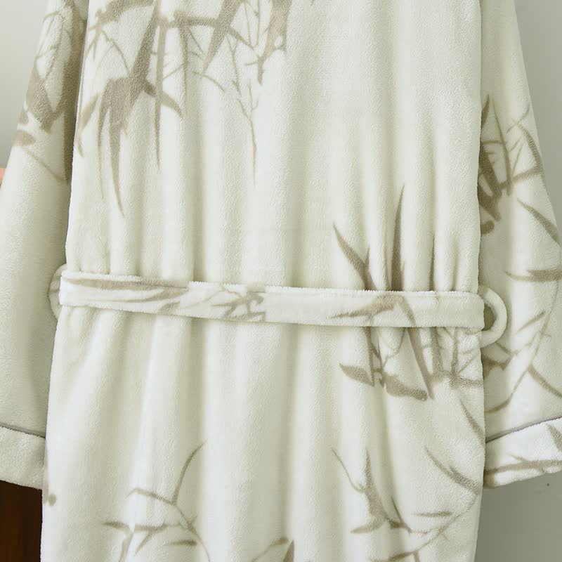 Peignoir unisexe en polaire imprimé bambou - image 7