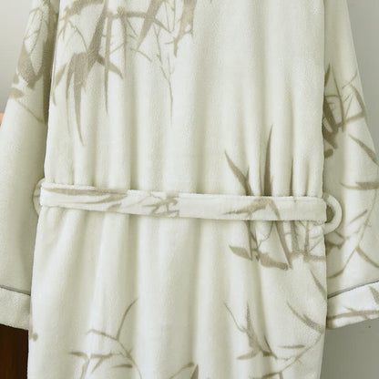 Peignoir unisexe en polaire imprimé bambou - image 7