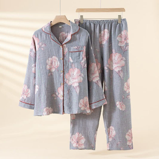 Ensemble de vêtements d'intérieur en pur coton à imprimé floral rose - XXL - image 0