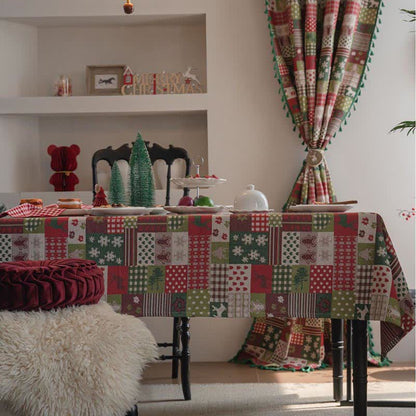 Nappe patchwork à imprimé de Noël - image 1