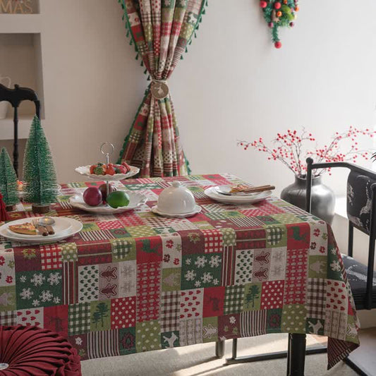 Nappe patchwork à imprimé de Noël - 140 cm x 260 cm - image 0