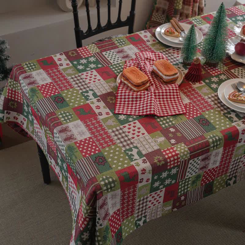 Nappe patchwork à imprimé de Noël - image 3