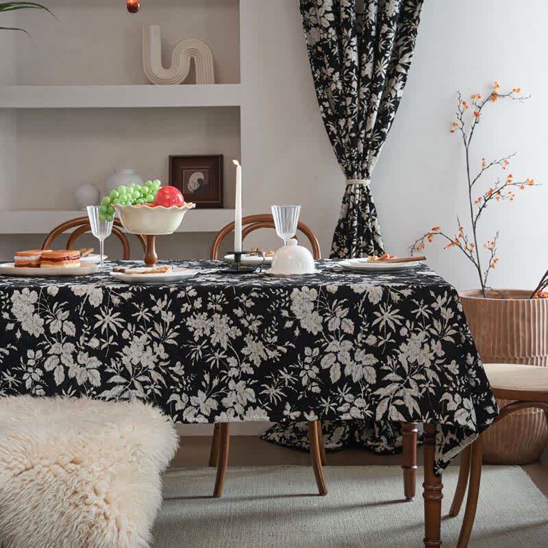 Nappe jacquard de style pastoral à motif floral - image 2