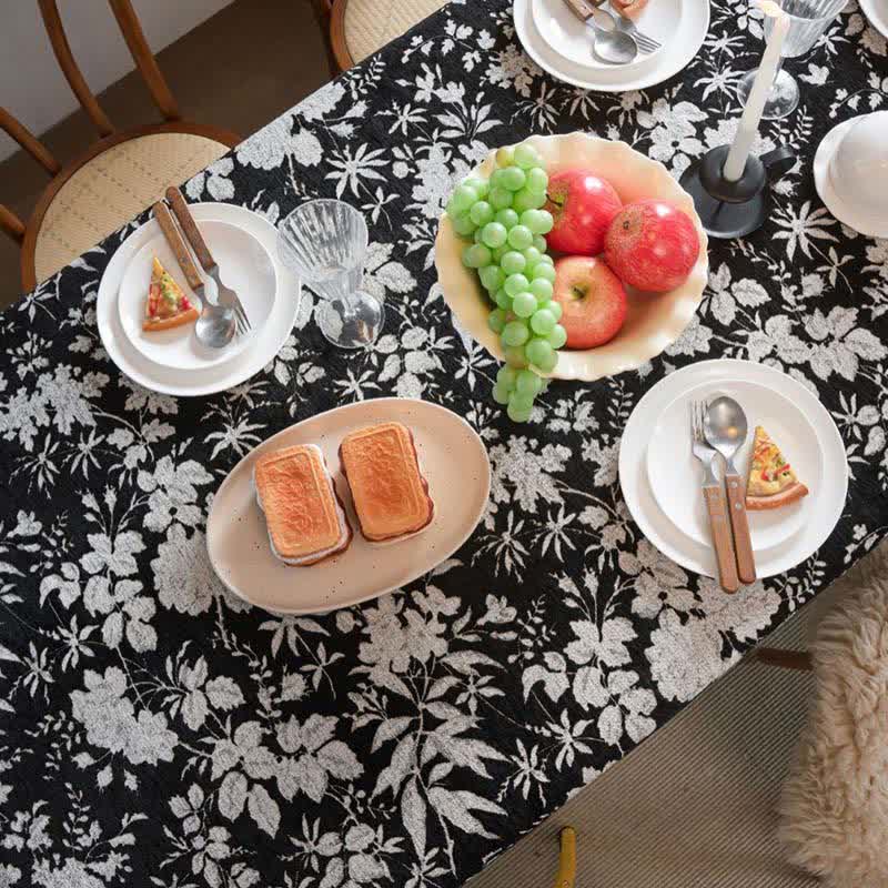 Nappe jacquard de style pastoral à motif floral - image 4