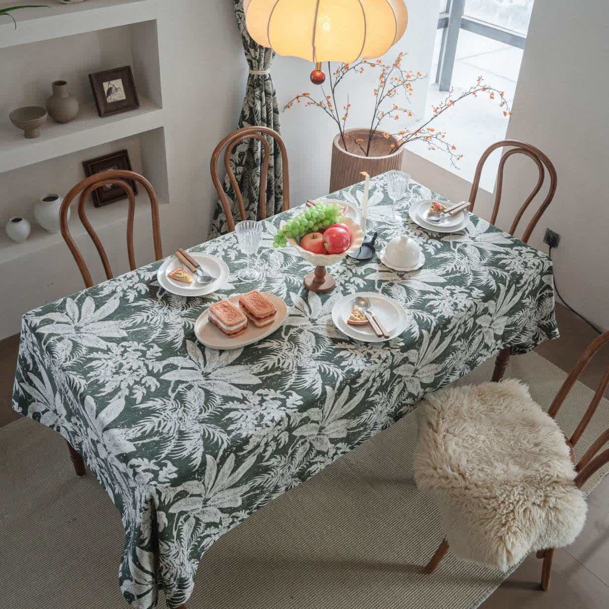 Nappe jacquard à motif de feuilles d'îles tropicales - image 3