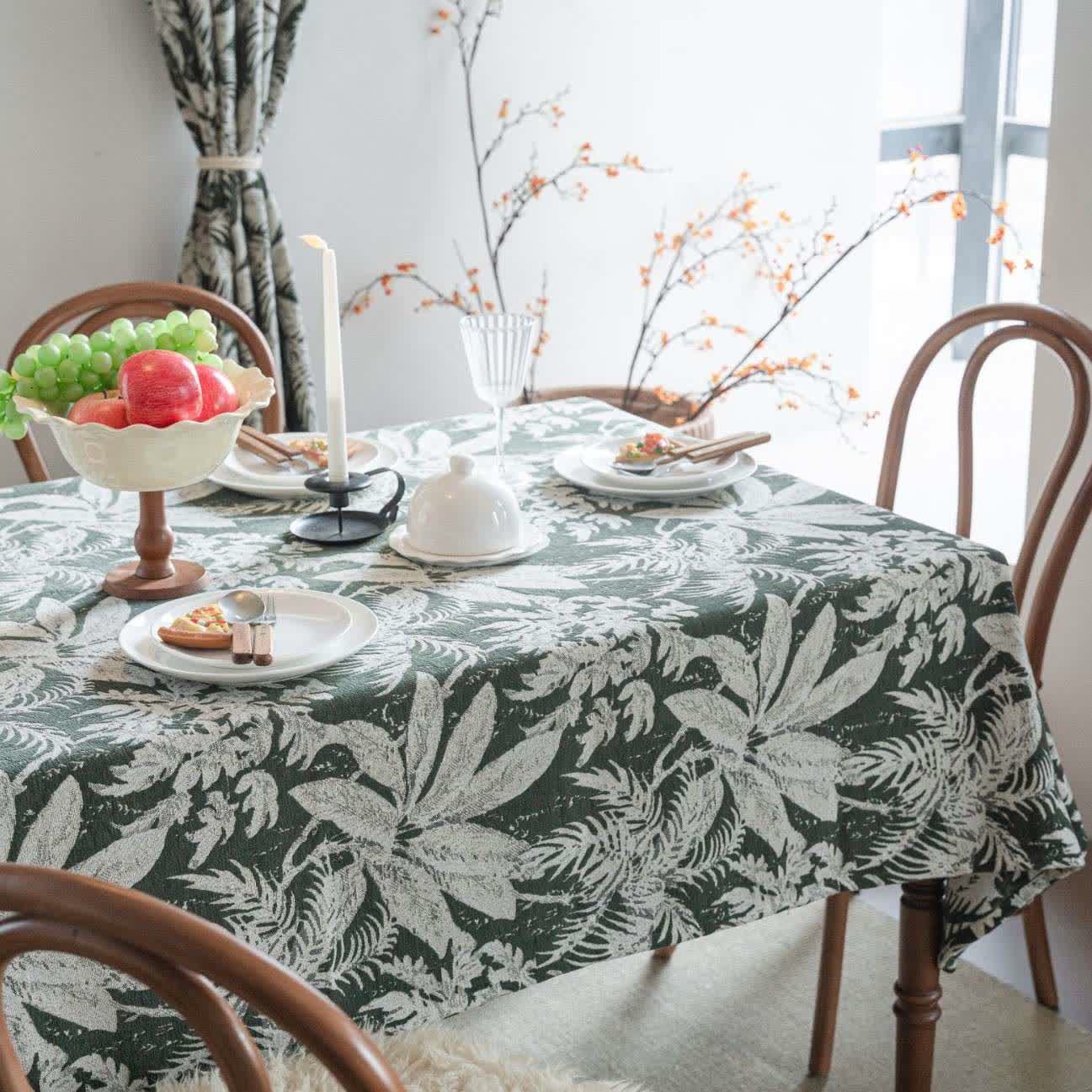 Nappe jacquard à motif de feuilles d'îles tropicales - image 5