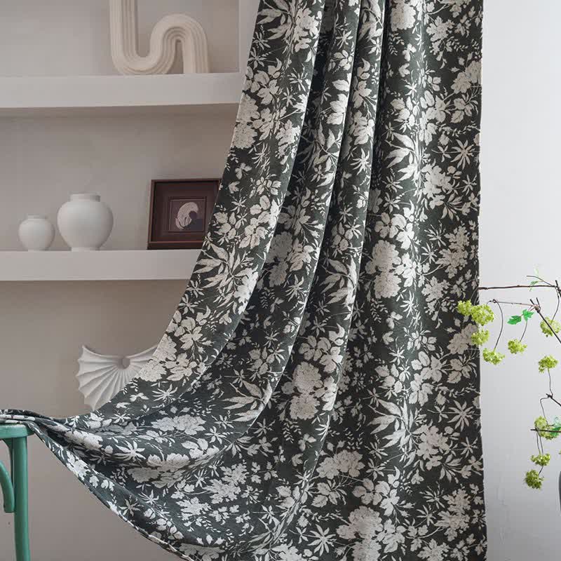 Rideau jacquard de style pastoral à motif floral - image 4