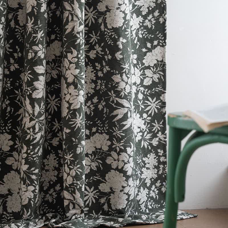 Rideau jacquard de style pastoral à motif floral - image 9