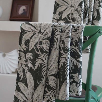 Rideau jacquard à motif de feuilles d'île tropicale - image 7