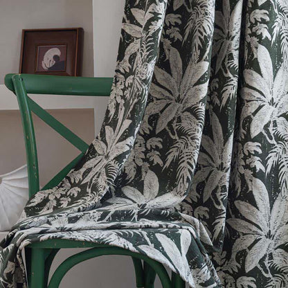 Rideau jacquard à motif de feuilles d'île tropicale - image 5