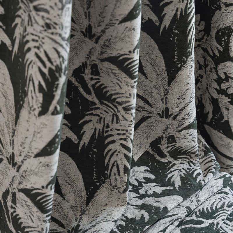 Rideau jacquard à motif de feuilles d'île tropicale - image 9