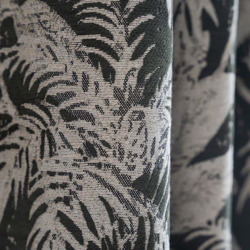 Rideau jacquard à motif de feuilles d'île tropicale - image 8